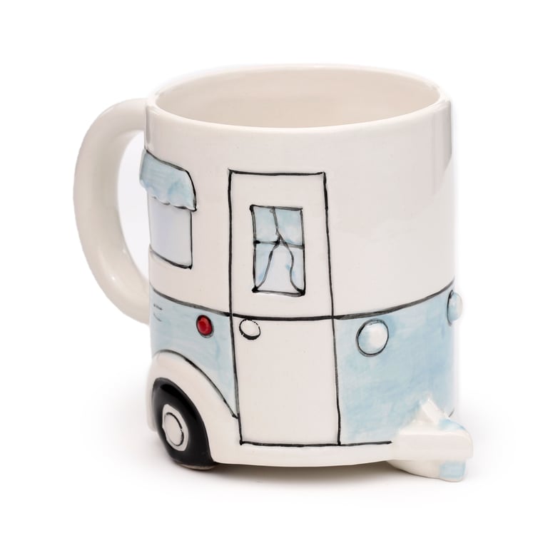 Ceramic Caravan Shaped Mug - Home Is Where You Park It Novelty Gift