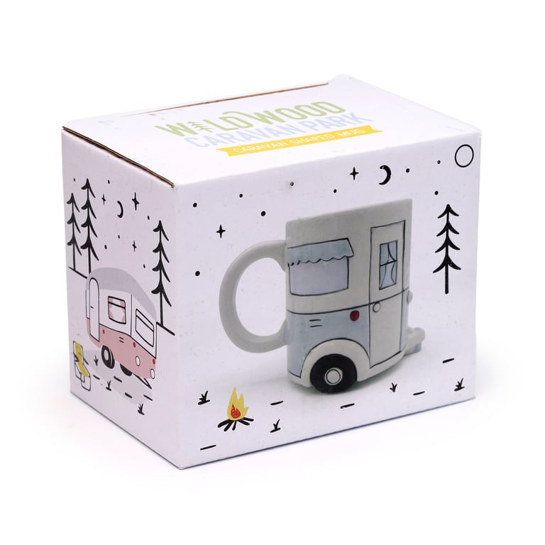 Ceramic Caravan Shaped Mug - Home Is Where You Park It Novelty Gift