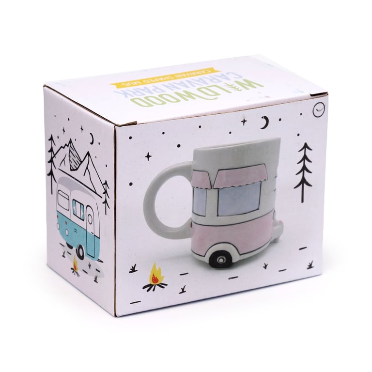 Ceramic Caravan Shaped Mug - Home Is Where You Park It Novelty Gift