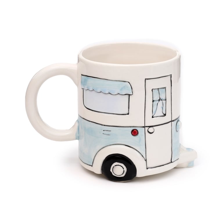 Ceramic Caravan Shaped Mug - Home Is Where You Park It Novelty Gift
