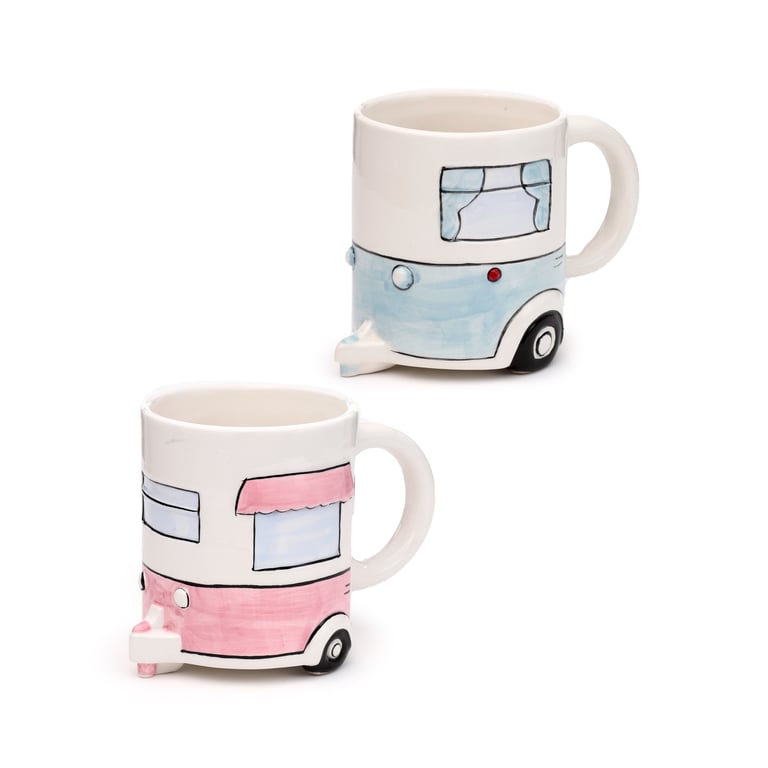 Ceramic Caravan Shaped Mug - Home Is Where You Park It Novelty Gift