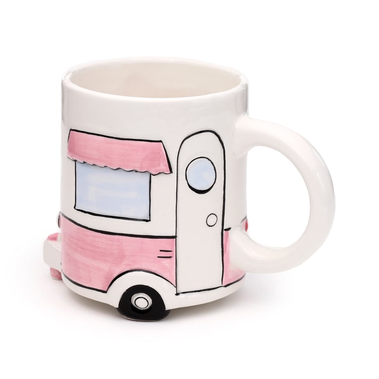 Ceramic Caravan Shaped Mug - Home Is Where You Park It Novelty Gift