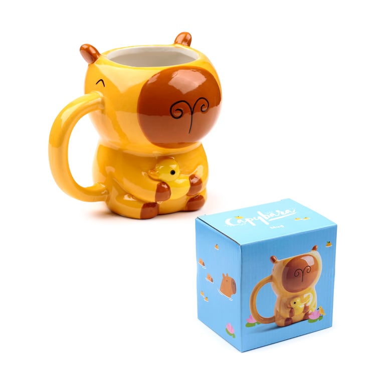 Capybara Shaped Ceramic Mug - Food Safe & Handcrafted Dolomite Material