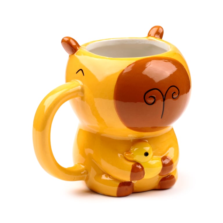 Capybara Shaped Ceramic Mug - Food Safe & Handcrafted Dolomite Material