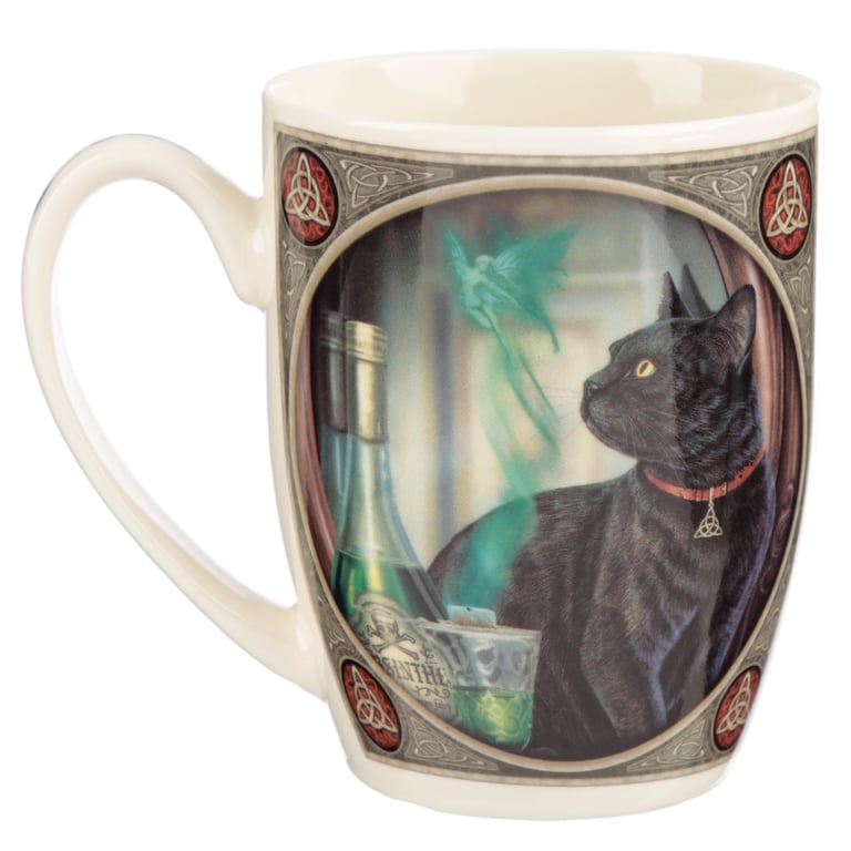 Lisa Parker Absinthe Cat 300ml Porcelain Mug - Food & Microwave Safe