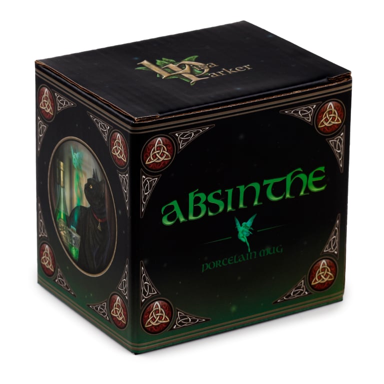 Lisa Parker Absinthe Cat 300ml Porcelain Mug - Food & Microwave Safe