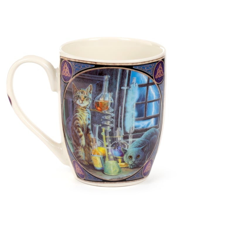 Lisa Parker Jekyll & Hyde Cats Porcelain Mug - 300ml, Food Safe, Microwave & Dishwasher Friendly