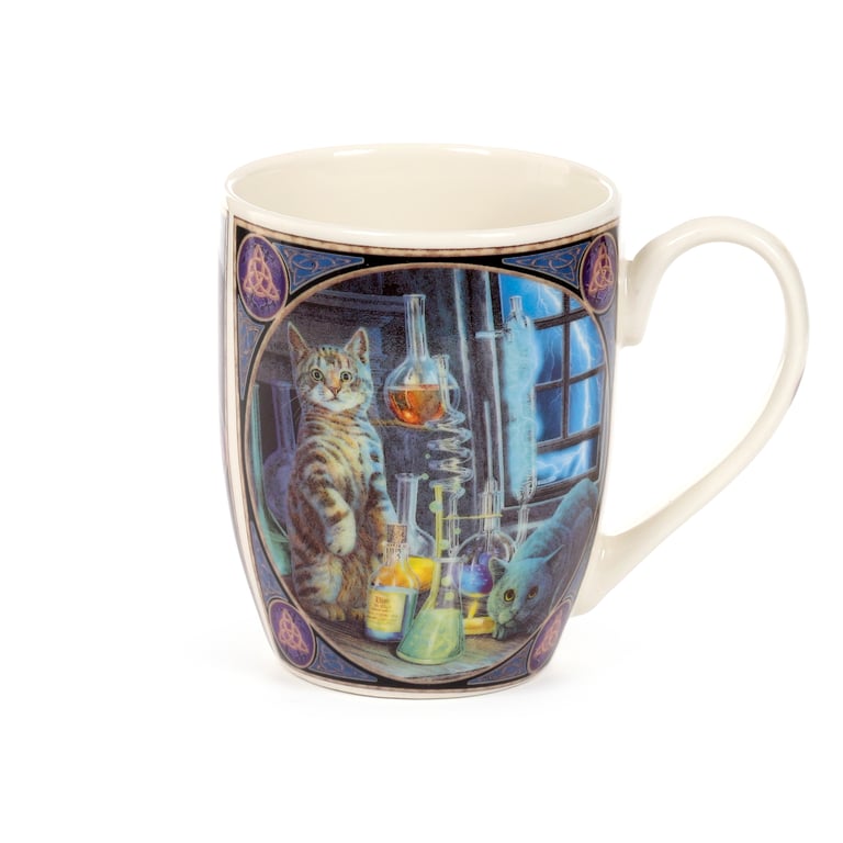 Lisa Parker Jekyll & Hyde Cats Porcelain Mug - 300ml, Food Safe, Microwave & Dishwasher Friendly