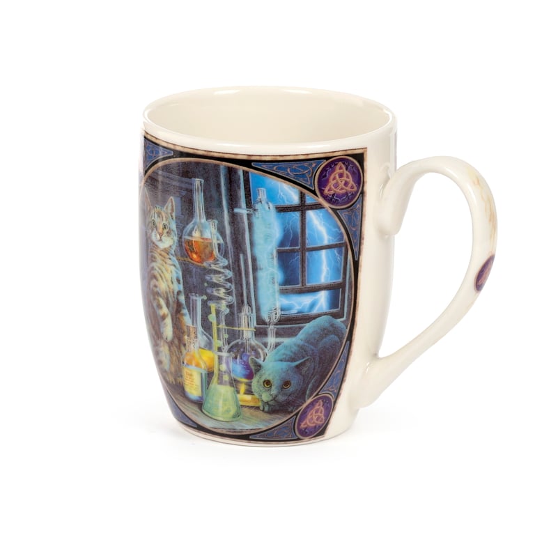 Lisa Parker Jekyll & Hyde Cats Porcelain Mug - 300ml, Food Safe, Microwave & Dishwasher Friendly