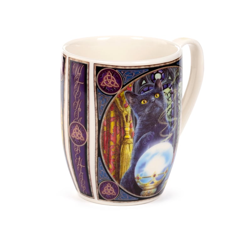 Porcelain Mug - The Witch s Apprentice Cat Design - 300ml Microwave & Dishwasher Safe