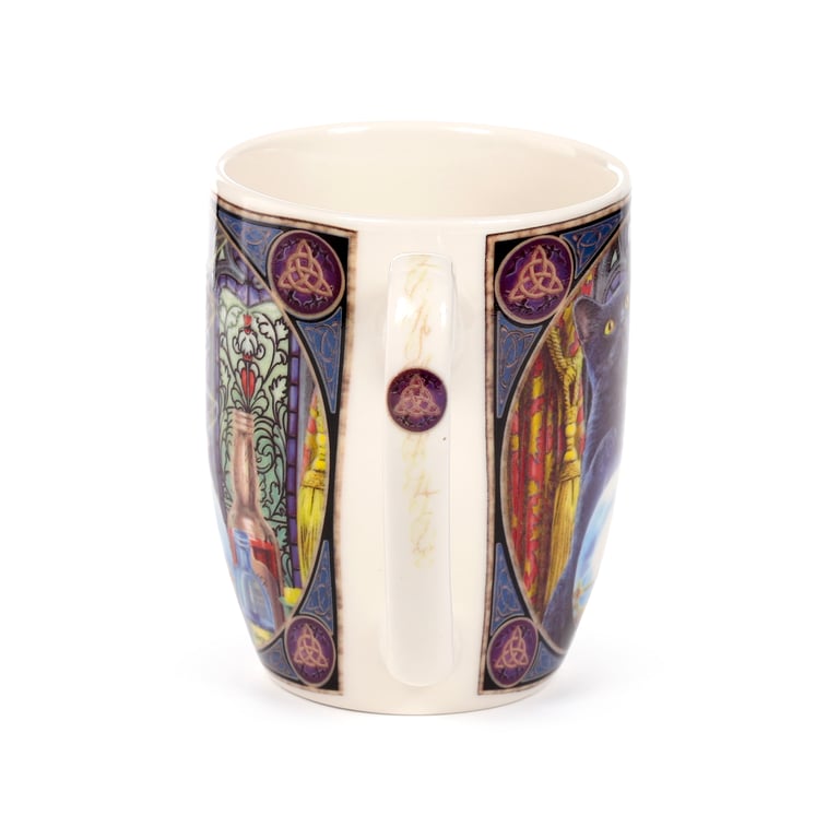 Porcelain Mug - The Witch s Apprentice Cat Design - 300ml Microwave & Dishwasher Safe