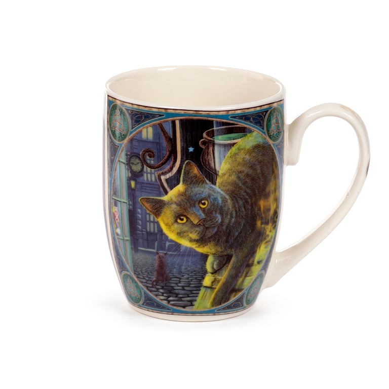 Lisa Parker Rusty Cauldron Cat Porcelain Mug - Microwave & Dishwasher Safe, 300ml Capacity