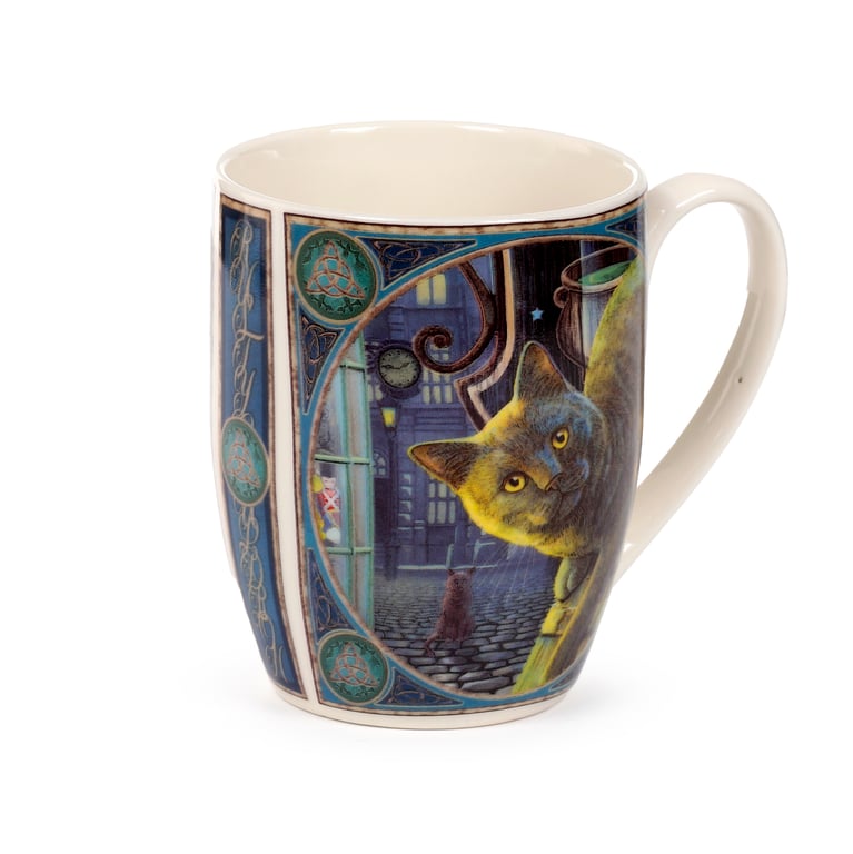 Lisa Parker Rusty Cauldron Cat Porcelain Mug - Microwave & Dishwasher Safe, 300ml Capacity