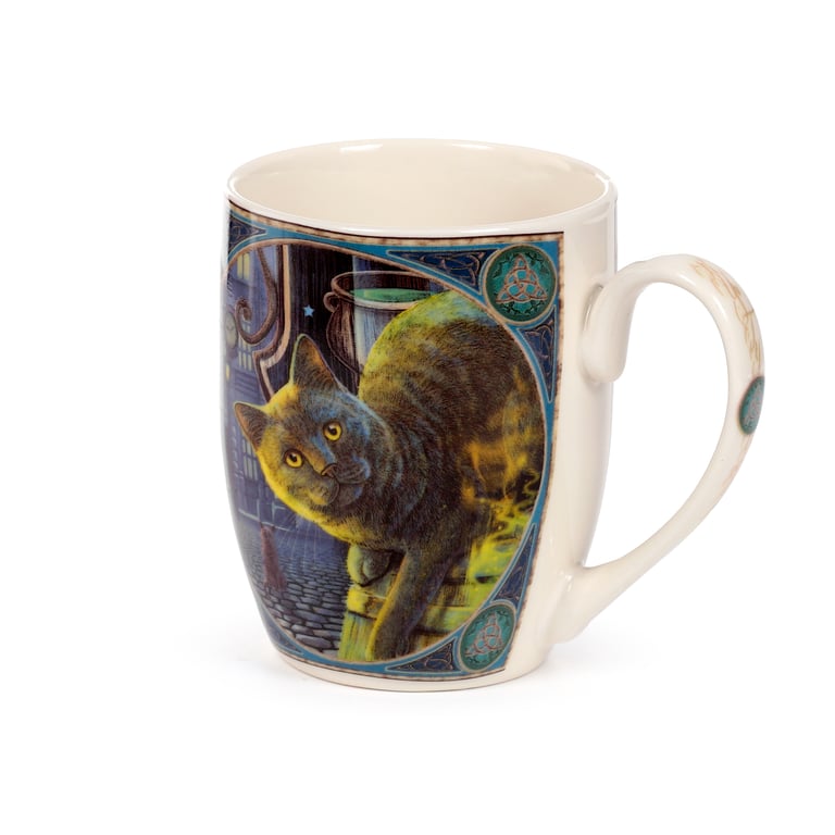 Lisa Parker Rusty Cauldron Cat Porcelain Mug - Microwave & Dishwasher Safe, 300ml Capacity