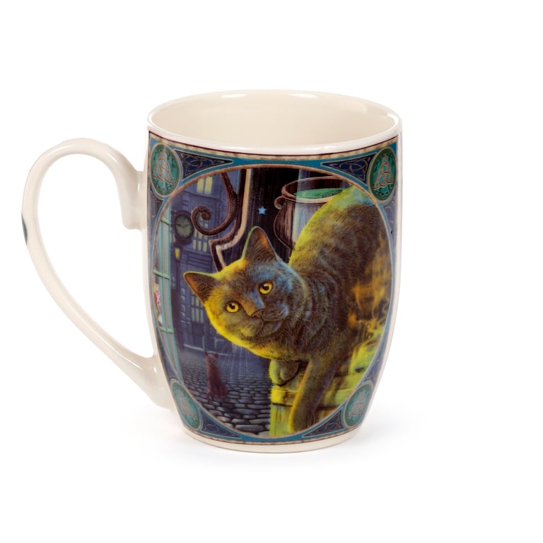 Lisa Parker Rusty Cauldron Cat Porcelain Mug - Microwave & Dishwasher Safe, 300ml Capacity