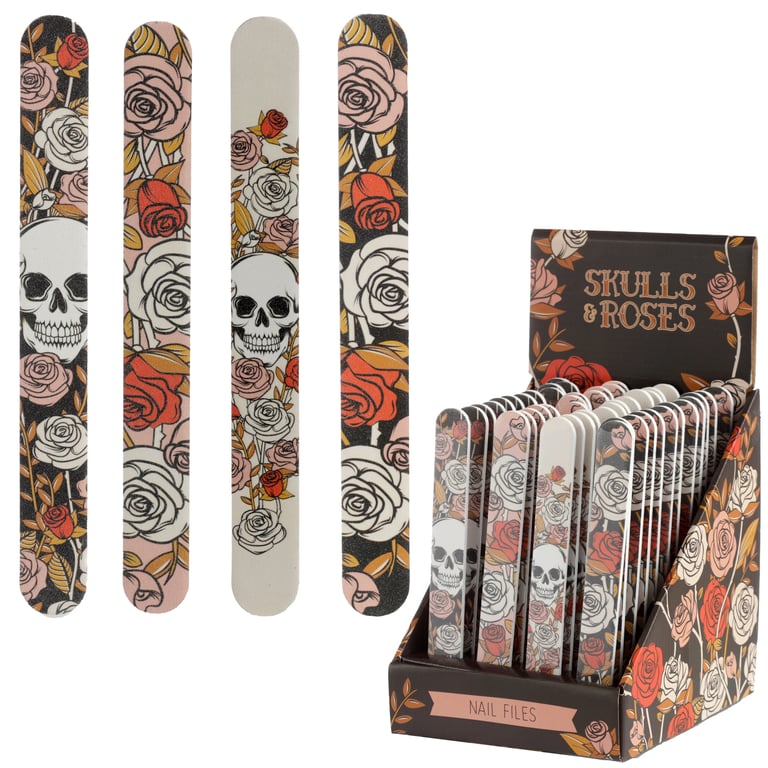 EVA Plastic Skulls & Roses Nail File - Effective Manicure Tool