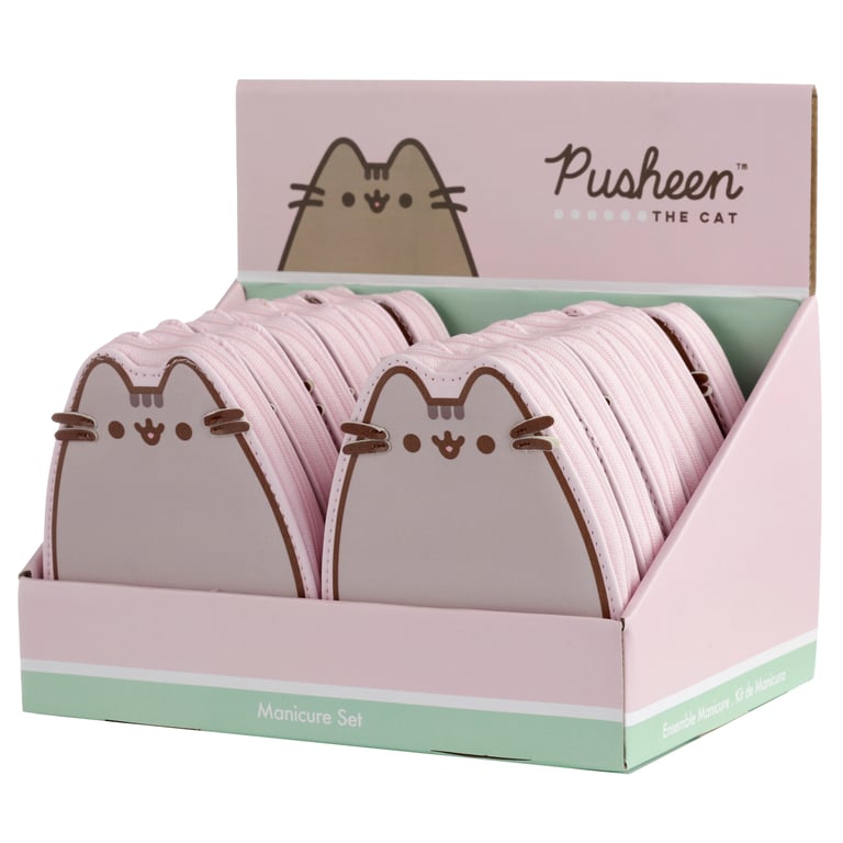 Pusheen Cat 5-Piece Zip Up Manicure Set - Polyurethane & Stainless Steel