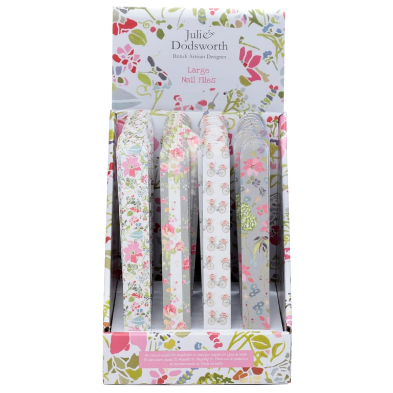 Julie Dodsworth Pink Floral EVA Plastic Nail File - Worldwide Licensed Beauty Tool