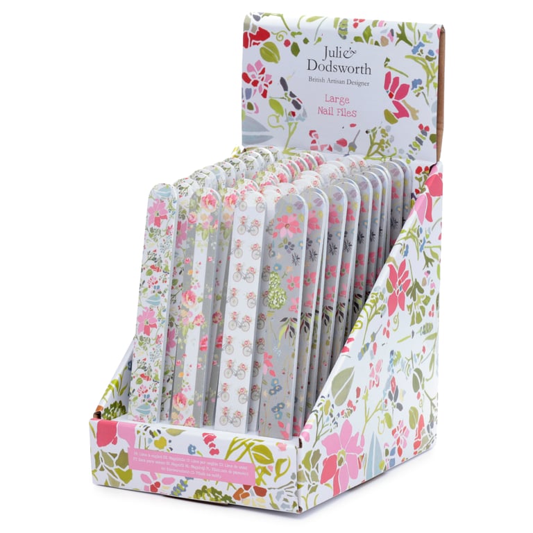 Julie Dodsworth Pink Floral EVA Plastic Nail File - Worldwide Licensed Beauty Tool