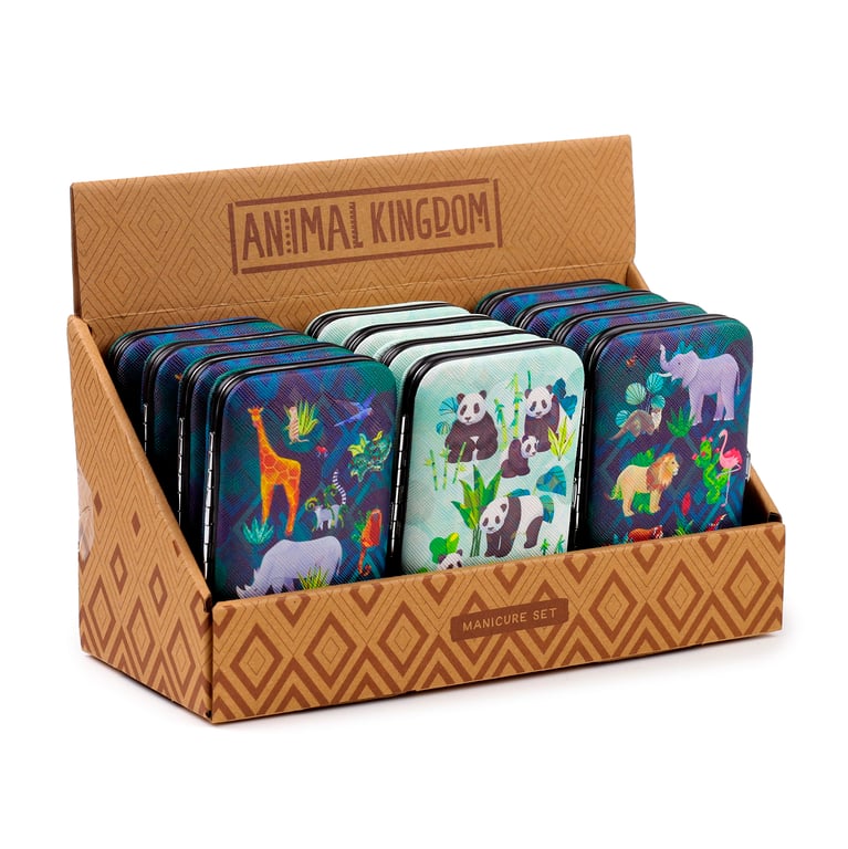5 Piece Stainless Steel Animal Kingdom Manicure Set with Push Button Clasp