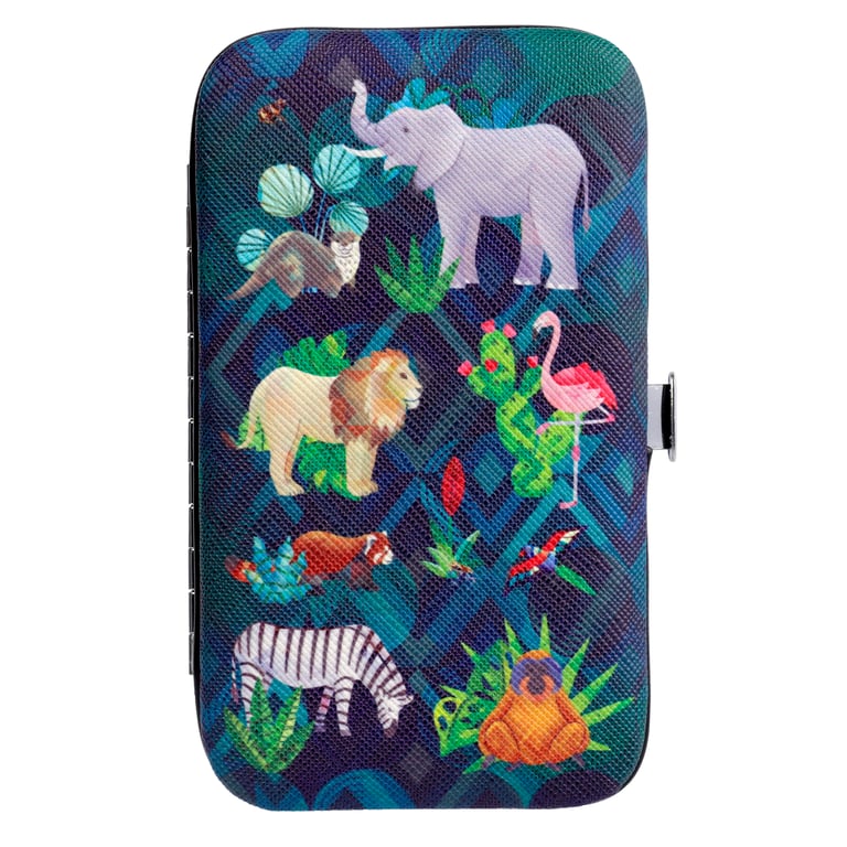 5 Piece Stainless Steel Animal Kingdom Manicure Set with Push Button Clasp
