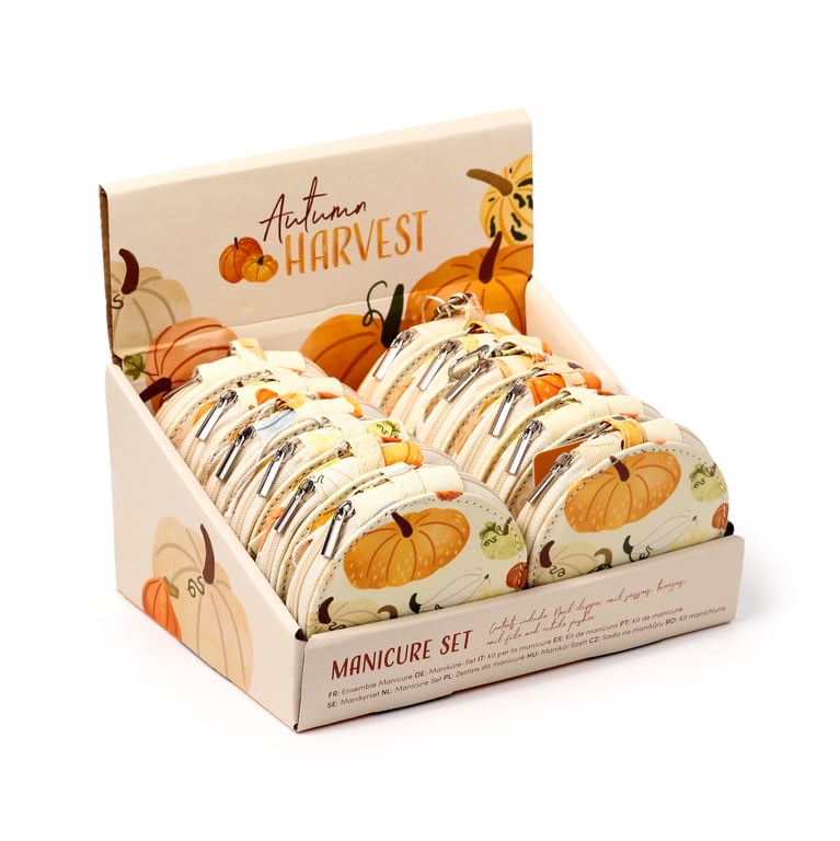 Autumn Harvest 5-Piece Polyurethane & Metal Manicure Set - Zip Up Beauty Tools