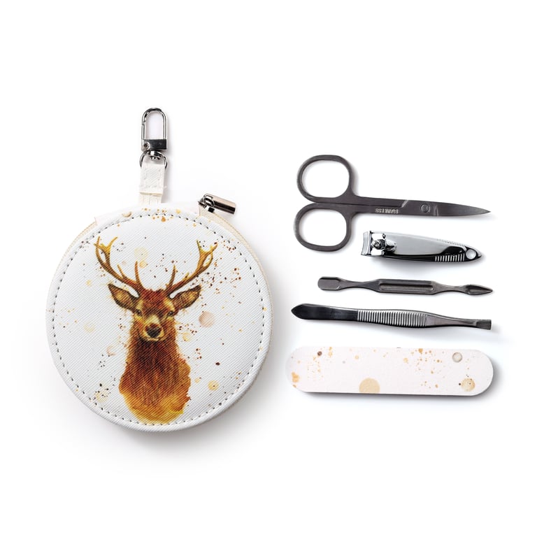 Jan Pashley Stag 5 Piece Round Polyurethane Manicure Set