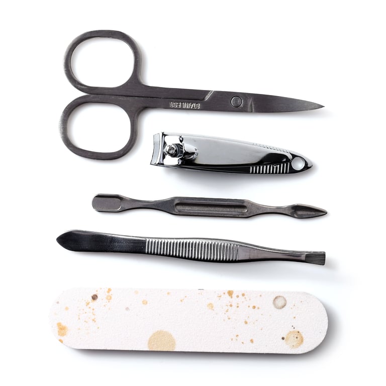 Jan Pashley Stag 5 Piece Round Polyurethane Manicure Set