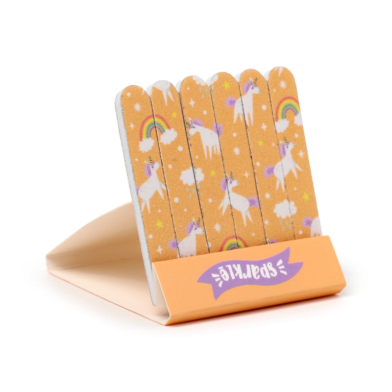Nail File Matchbook - 6 Mini EVA Plastic Files for Travel and Beauty Care