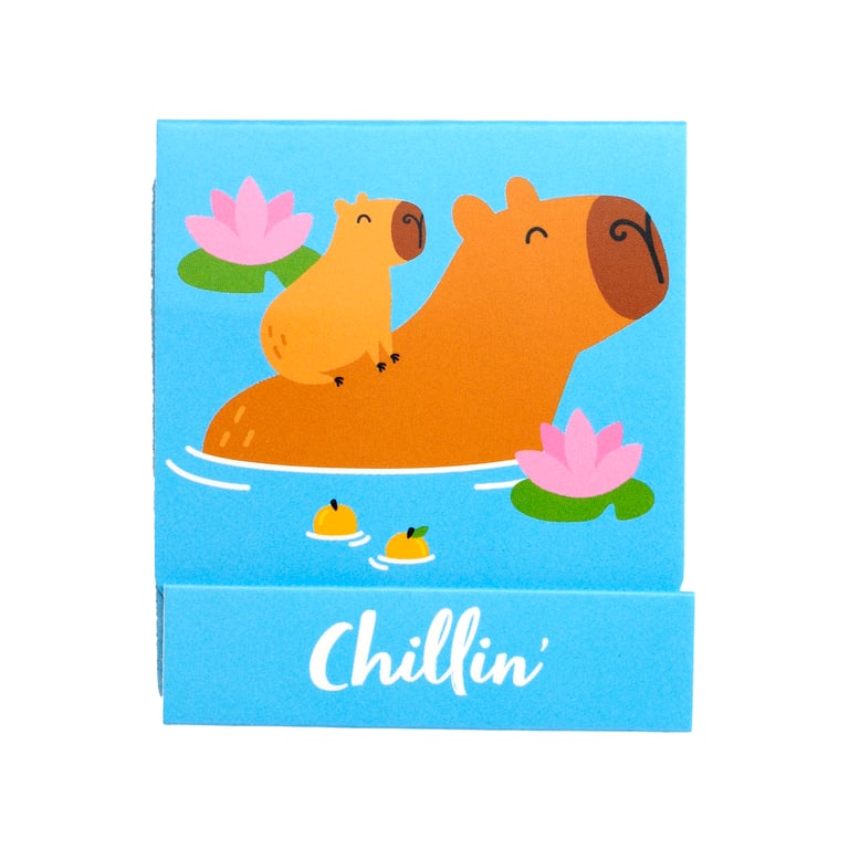 Capybara Nail File Matchbook - 6 Mini EVA Plastic Files Set
