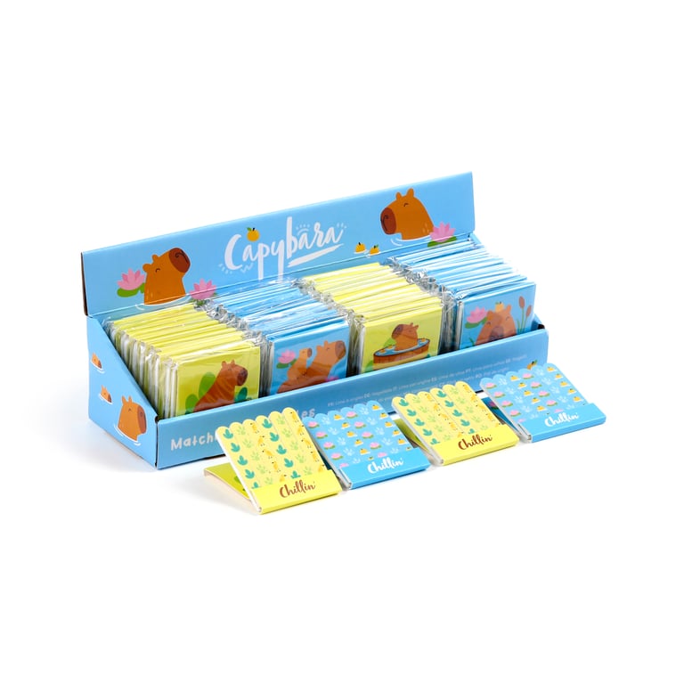 Capybara Nail File Matchbook - 6 Mini EVA Plastic Files Set