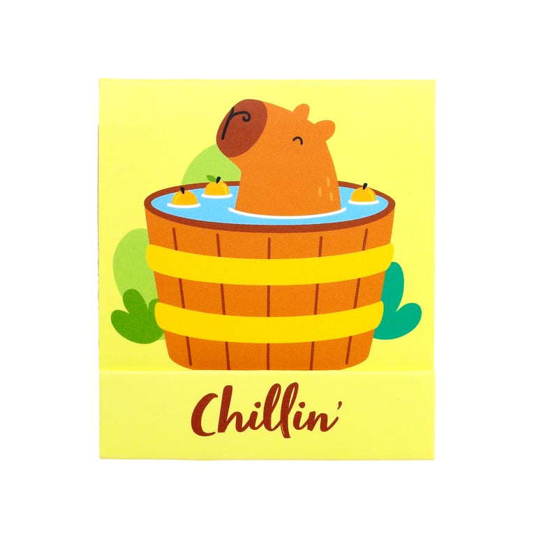 Capybara Nail File Matchbook - 6 Mini EVA Plastic Files Set