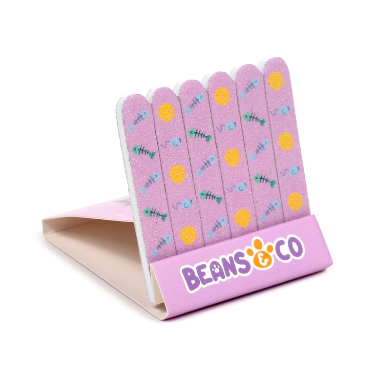 EVA Plastic Nail File Matchbook - 6 Mini Files for Cats Nail Care Tool Set