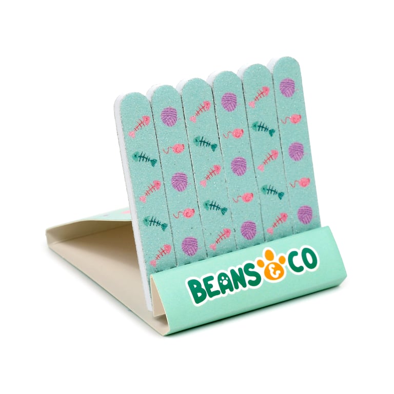 EVA Plastic Nail File Matchbook - 6 Mini Files for Cats Nail Care Tool Set