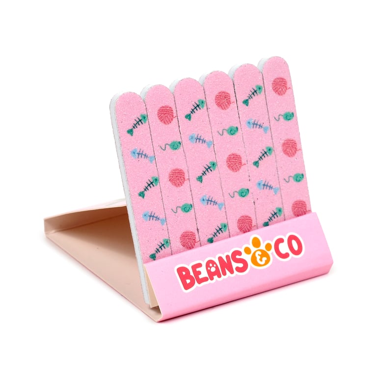EVA Plastic Nail File Matchbook - 6 Mini Files for Cats Nail Care Tool Set