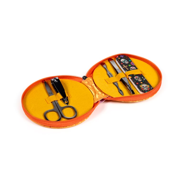 Polyurethane 5-Piece Round Manicure Set - Day of the Dead Home Beauty Tools