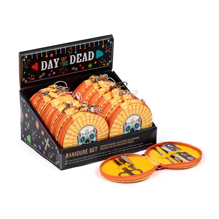 Polyurethane 5-Piece Round Manicure Set - Day of the Dead Home Beauty Tools