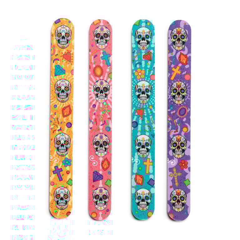 EVA Plastic Day of the Dead Nail File - Durable Polyproylene Construction