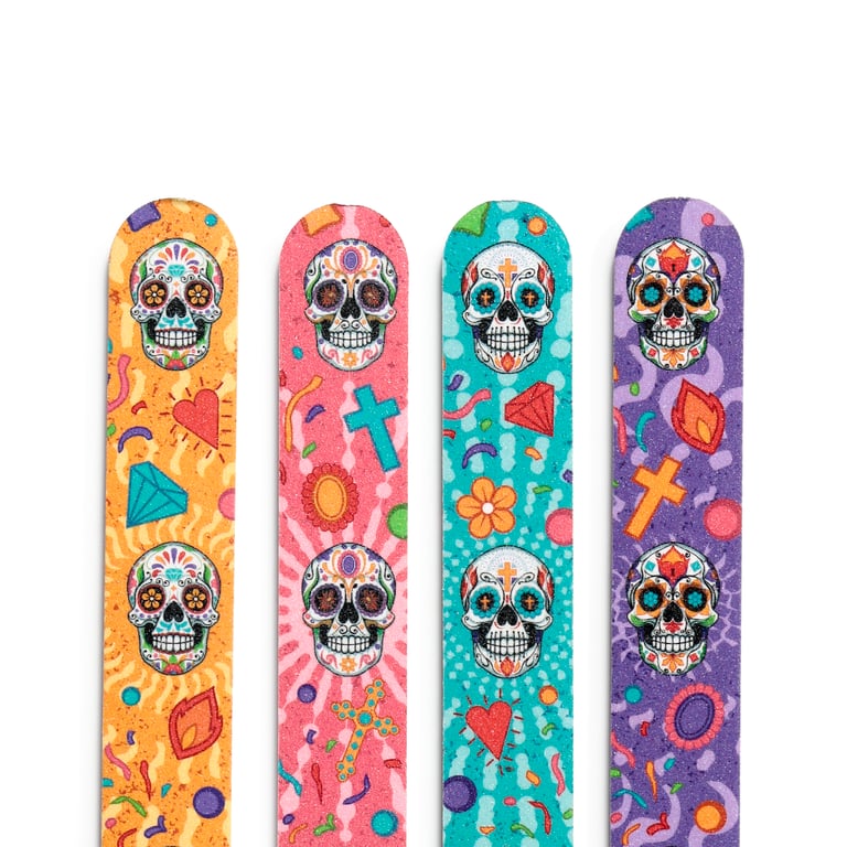 EVA Plastic Day of the Dead Nail File - Durable Polyproylene Construction