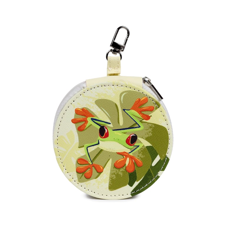 5 Piece Round Manicure Set - Tropical Frogs with Polyurethane and Metal Nail Care Tools