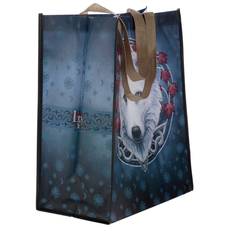 Lisa Parker Guardian of the Fall Wolf Durable Reusable Shopping Bag - Laminated Polypropylene with Durable Handles