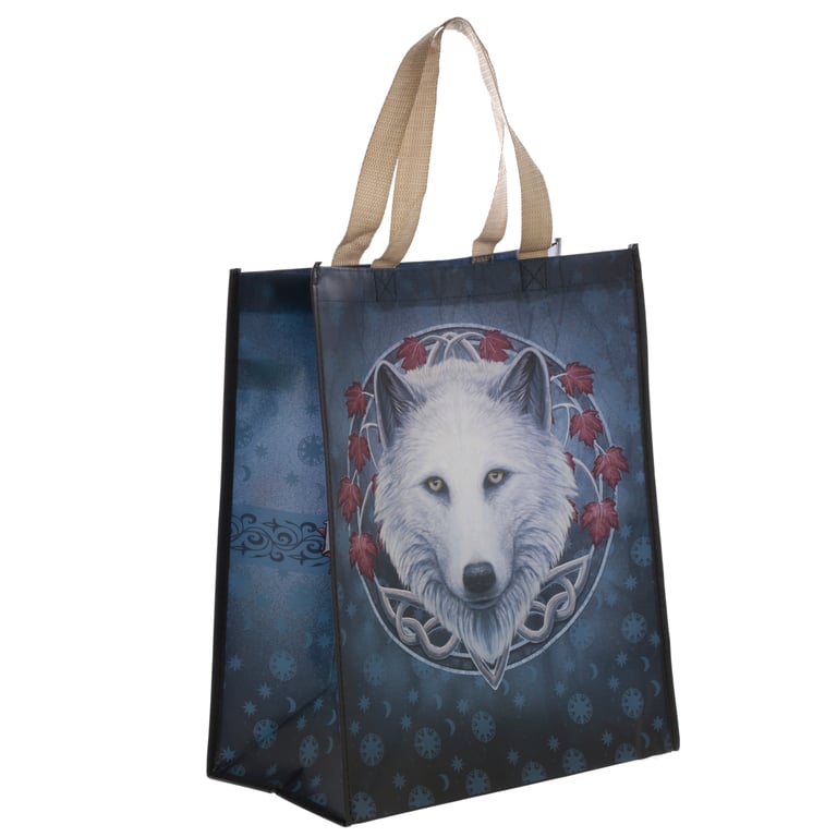 Lisa Parker Guardian of the Fall Wolf Durable Reusable Shopping Bag - Laminated Polypropylene with Durable Handles