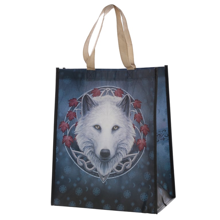 Lisa Parker Guardian of the Fall Wolf Durable Reusable Shopping Bag - Laminated Polypropylene with Durable Handles