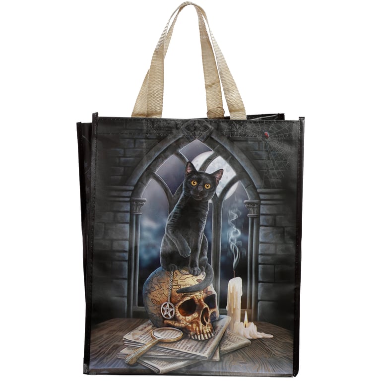 Durable Reusable Shopping Bag - Spirits of Salem Cat Edition with Laminated Polypropylene Construction and Licensed Design