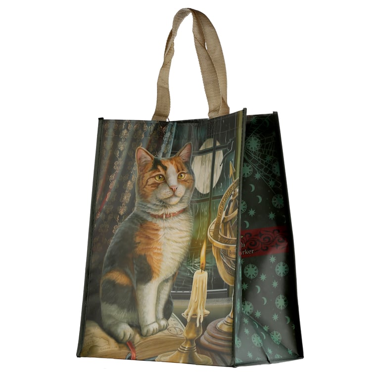 Durable Reusable Shopping Bag - Laminated Polypropylene Cat Print Adventure Awaits Licensed Tote