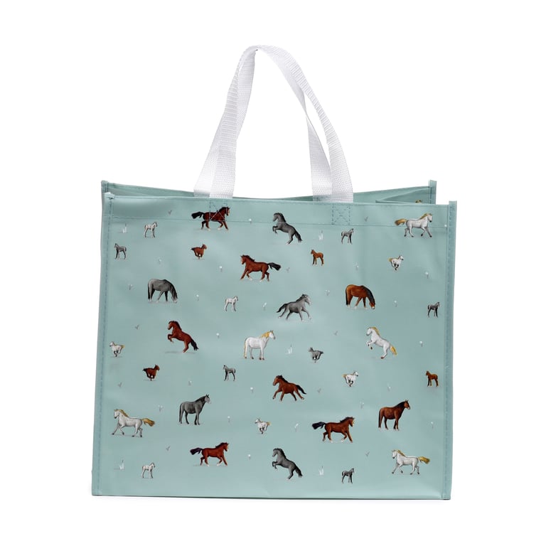 Durable Reusable Willow Farm Horse Shopping Bag - Laminated Polypropylene & Durable Handles