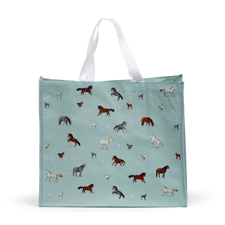 Durable Reusable Willow Farm Horse Shopping Bag - Laminated Polypropylene & Durable Handles