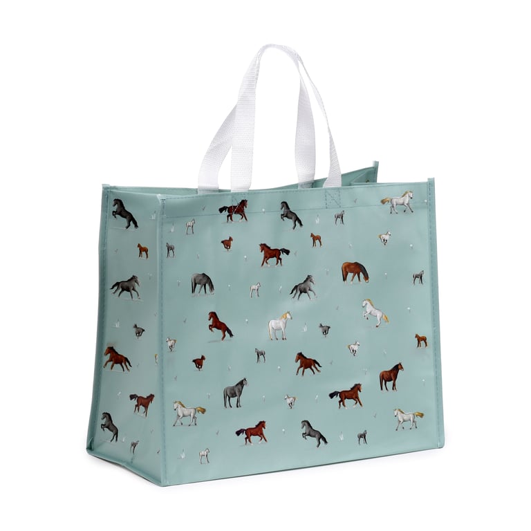 Durable Reusable Willow Farm Horse Shopping Bag - Laminated Polypropylene & Durable Handles