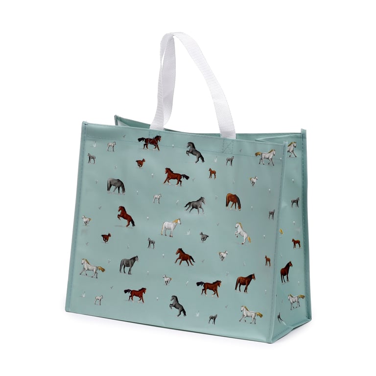 Durable Reusable Willow Farm Horse Shopping Bag - Laminated Polypropylene & Durable Handles