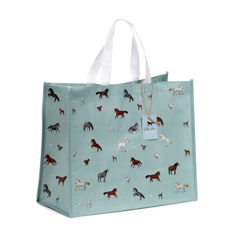 Durable Reusable Willow Farm Horse Shopping Bag - Laminated Polypropylene & Durable Handles